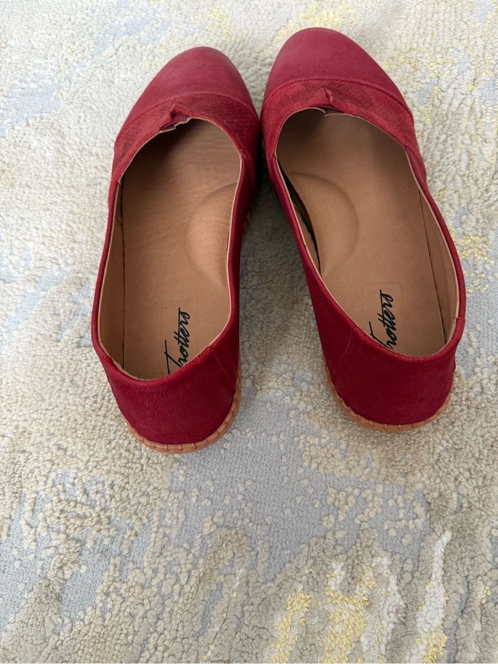 Trotters Red Canvas Slip-On Flats